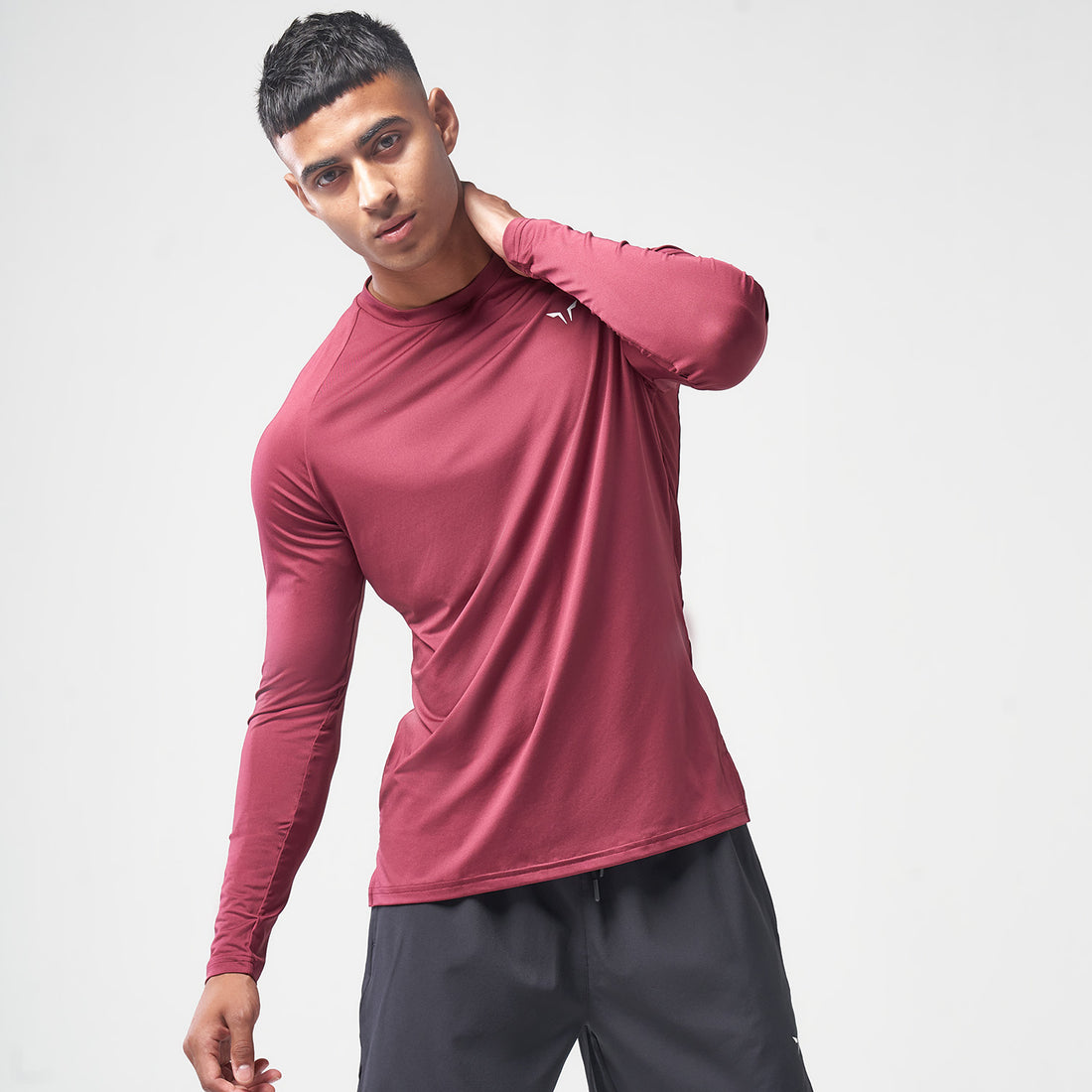 ESSENTIAL ULTRALIGHT FULL SLEEVES TEE - BURGUNDY